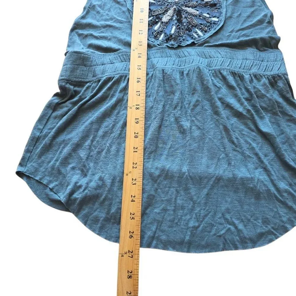 Free people y2k Sz S bluegray beaded halter top